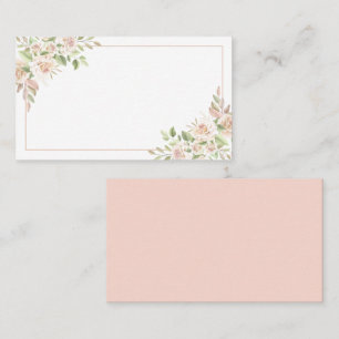 Elegant Blommigt Vattenfärgen Rosa ros Bröllop Esc Placeringskort