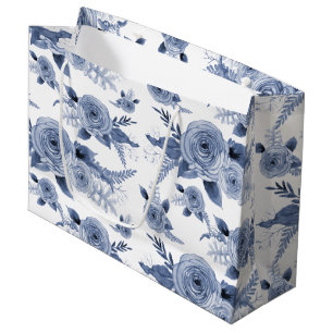 Elegant Blommigt Vattenfärgsblå vit Möhippa