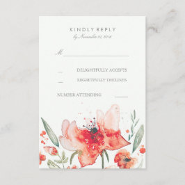 Elegant Blommigt Vattenfärgskort Bröllop OSA Kort