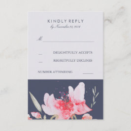 Elegant Blommigt Vattenfärgskort Bröllop OSA Kort