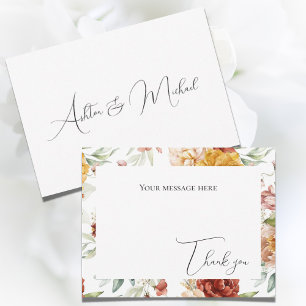 Elegant Blommigt Vattenfärgspalt - ett - tack för Kort