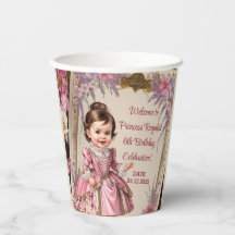Elegant Blommigt Victorian Caricature 6e Birthday