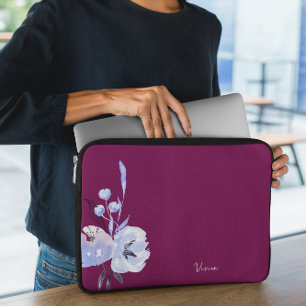 Elegant Blommigt Vin Red Abstrakt Laptop Fodral