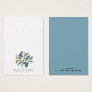 Elegant Blommigt Vines Earring Necklace Visning Ca Visitkort