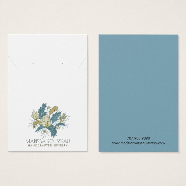 Elegant Blommigt Vines Earring Necklace Visning Ca Visitkort (Framsida & baksida)