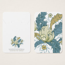 Elegant Blommigt Vines Earring Necklace Visning Ca Visitkort