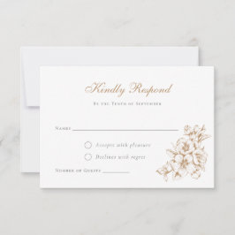 Elegant Blommigt Vintage Botaniskt Bröllop Guld OS Inbjudningar