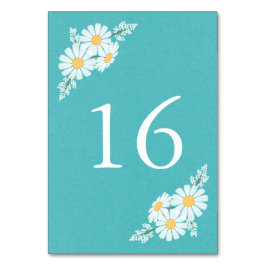 Elegant Blommigt Vita Daisyn Bröllop Bordsnummer