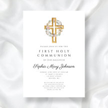 Elegant Blommigt Wandeand Kor Girl First Communion