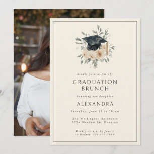 Elegant Blommigt Watercolor Stil Studenten Brunch Inbjudningar