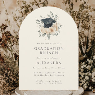 Elegant Blommigt Watercolor Stil Studenten Brunch Inbjudningar