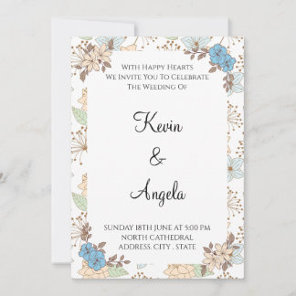Elegant Blommigt Weeding-inbjudan Inbjudningar