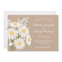 Elegant Blommigt White Daisys Beige Bröllop