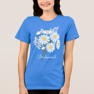 Elegant Blommigt White Daisys Bridesmaid Bröllop T Shirt