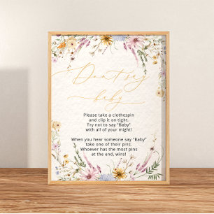 Elegant Blommigt Wildblommor Säg inte att Baby Pos Poster