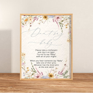 Elegant Blommigt Wildblommor Säg inte Baby Poster
