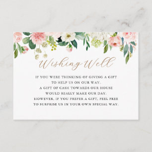 Elegant Blommigt Wishing-brunn Tilläggskort