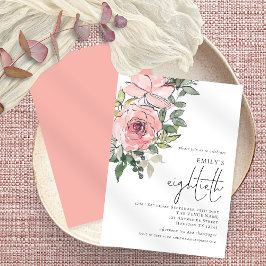 Elegant Blommigtar åttonde Födelsedagsfesten Inbjudningar