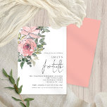Elegant Blommigtar för  Rosa 40 Födelsedagsfester Inbjudningar<br><div class="desc">Elegant Rosa Blommigts 40-dagarsinbjudan. Ett exempel på trendigets blommigt visar dina gäster i inbjudan för att fira din 40-årsdag, med blommor och löv till det översta lämnat hörnet. Ett skript som anger eleganten för tillfälle och som lätt anpassar resten av texten efter dina egna behov. En samordnande bakgrund för rosan...</div>