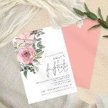 Elegant Blommigtar för  Rosa Femtionde Födelsedags Inbjudningar<br><div class="desc">Elegant Rosa Blommigtar Femtionde födelsedagsinbjudan. Ett exempel på trendigets blommigt visar dina gäster i inbjudan för att fira din 50-årsdag, med blommor och löv till det översta lämnat hörnet. Ett skript som anger eleganten för tillfälle och som lätt anpassar resten av texten efter dina egna behov. En samordnande bakgrund för...</div>