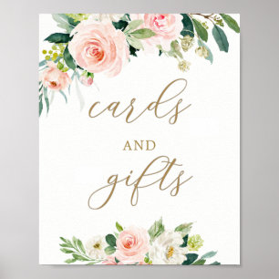 Elegant Blommigtar för vattenfärgsfärger och pres Poster