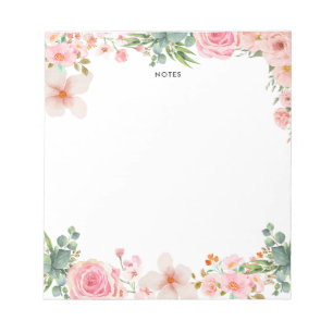 Elegant Blommigten Färgbeläggning av vattenfärgen Anteckningsblock