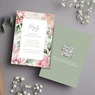 Elegant Blommigten för  Rosa i Bröllop OSA Kort