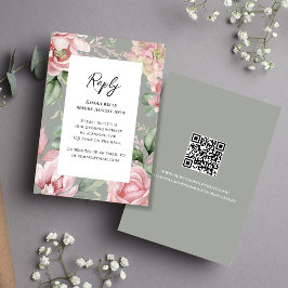 Elegant Blommigten för Rosa i Bröllop OSA Kort