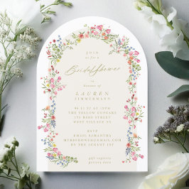 elegant-blommigten vår Möhippa Inbjudningar