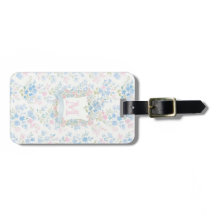 Elegant blommonogram bagagelapp