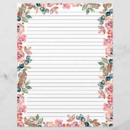 Elegant blommonogram brevpapper