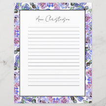 Elegant blommonogram brevpapper