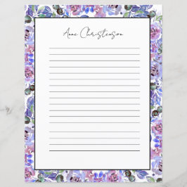 Elegant blommonogram brevpapper