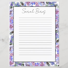 Elegant blommonogram brevpapper