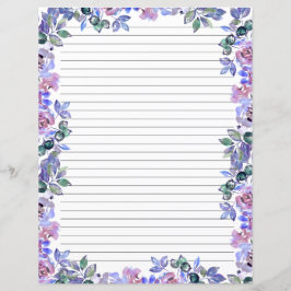 Elegant blommonogram brevpapper