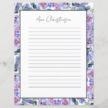 Elegant blommonogram brevpapper
