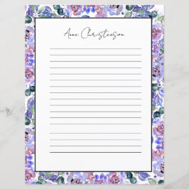 Elegant blommonogram brevpapper