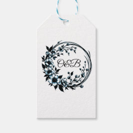 Elegant blommonogram bröllopsgåva etikett
