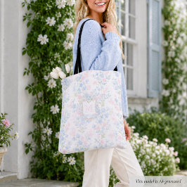 Elegant blommonogram tygkasse
