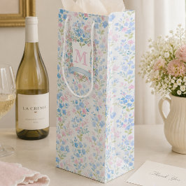 Elegant blommonogrampresentpåse