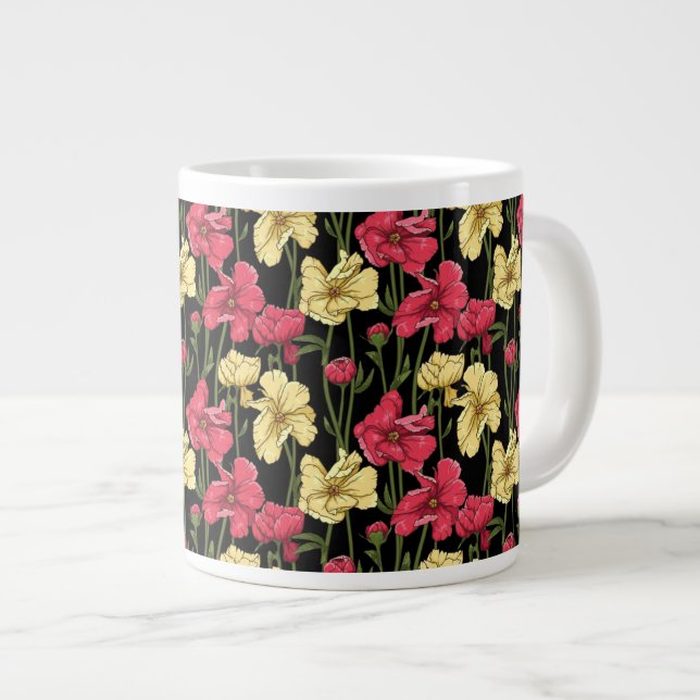 Elegant blommönster 2 jumbo mugg (Framsida höger)