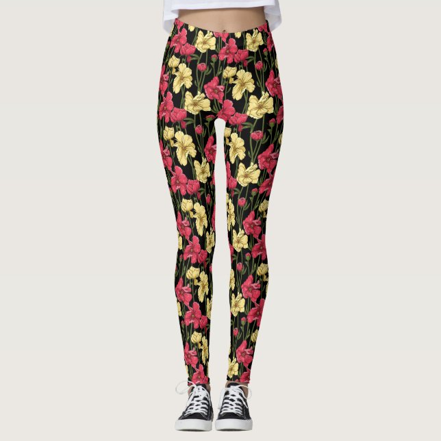 Elegant blommönster 2 leggings (Framsida)