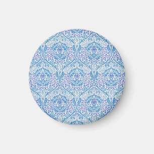 Elegant Blommönster i Blått Magnet