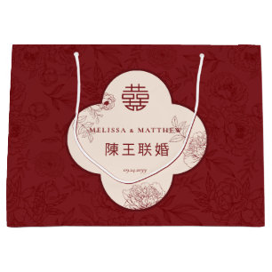 Elegant Blommönster Kinesisk Bröllop Large