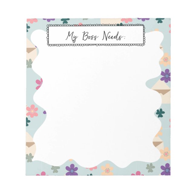 Elegant Blommönster Kuvert med Anteckningsblock te (Framsida)