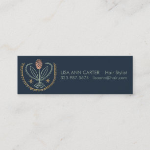 Elegant Blommönster Lucile Tile Deep Blue Mini Visitkort