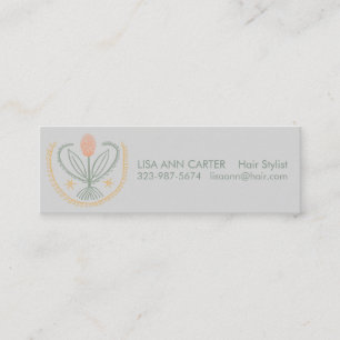 Elegant Blommönster Lucile Tile Soft Grått Mini Visitkort
