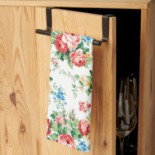 Elegant Blommönster med Ro Design Inslag Kökshandduk