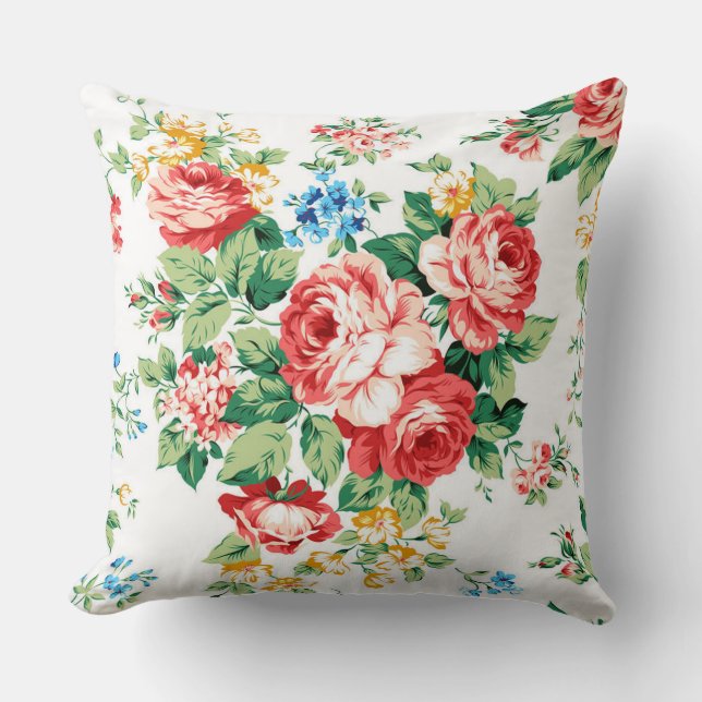 Elegant Blommönster med Ro Design Inslag Kudde (Framsida)