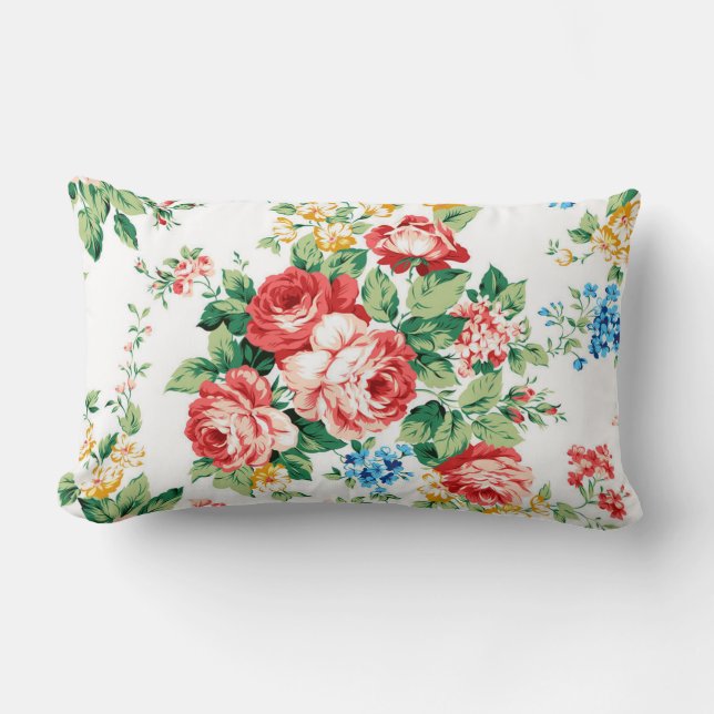 Elegant Blommönster med Ro Design Inslag Lumbarkudde (Framsida)